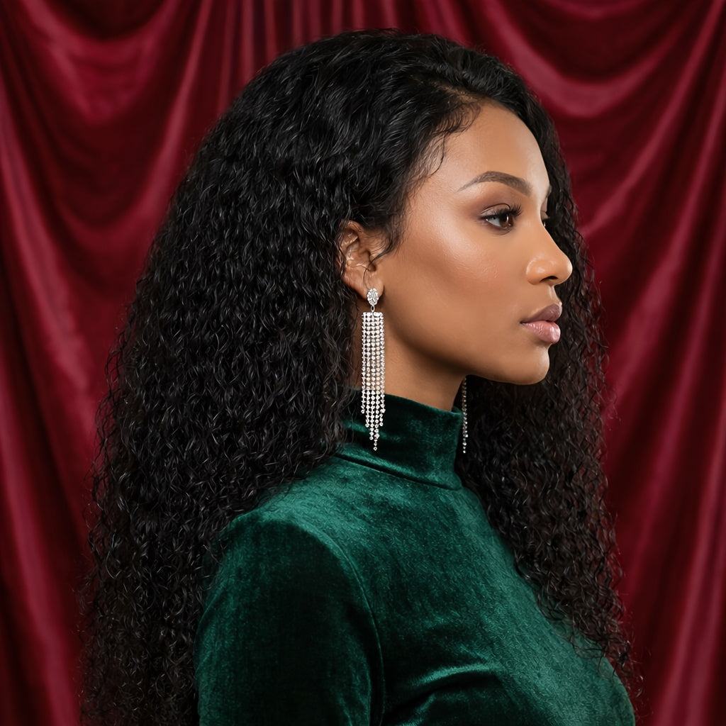 Curly Wig - Deep Wave Glueless for Women - 24" Afro Hair | Pre-Plucked Hairline | Full - product detail view 13