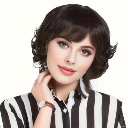 Curly Wig - Short Loose for Women - Full Cover Natural Hairpiece for Middle-Aged & - product detail view 4
