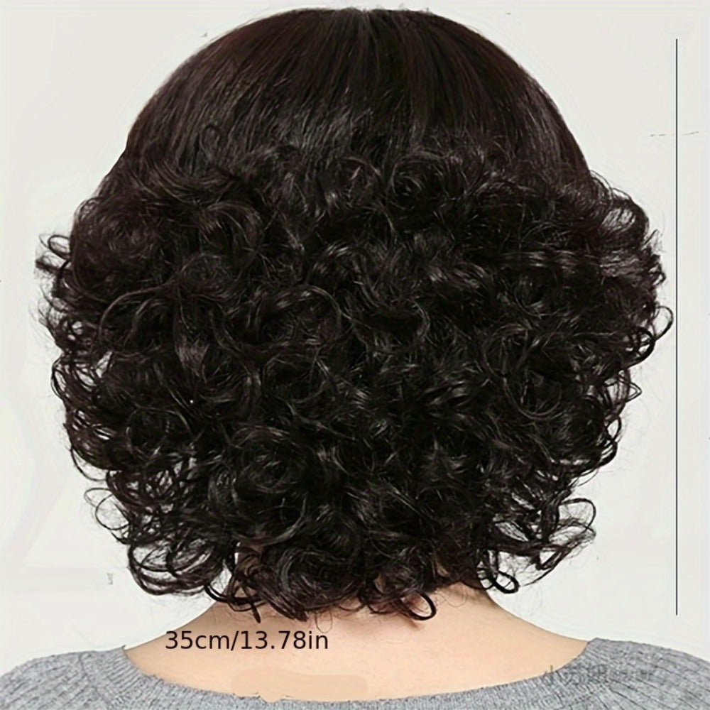 Curly Wig - Short Loose for Women - Full Cover Natural Hairpiece for Middle-Aged & - product detail view 6