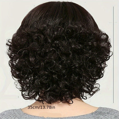Curly Wig - Short Loose for Women - Full Cover Natural Hairpiece for Middle-Aged & - product detail view 6