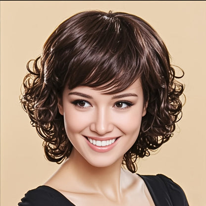 Curly Wig - Short Loose for Women - Full Cover Natural Hairpiece for Middle-Aged & - product detail view 8