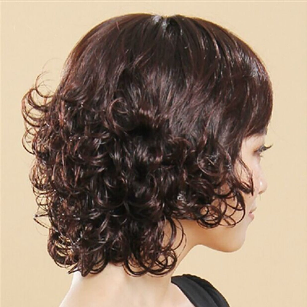 Curly Wig - Short Loose for Women - Full Cover Natural Hairpiece for Middle-Aged & - product detail view 9