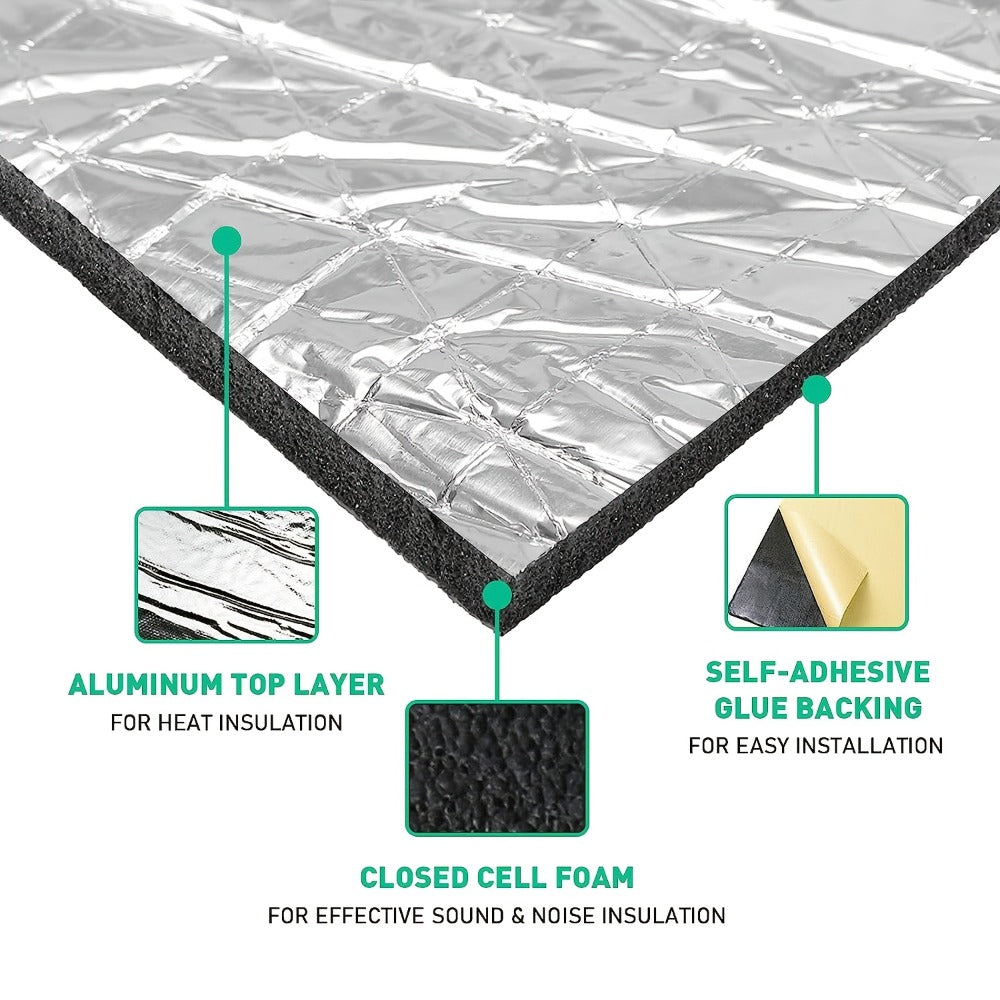 Car Sound Deadening Mat 276MIL 19sqft - 12 Sheets 20"x12" Auto Sound Dampening & Heat Insulation for Door Hood Trunk Floor Firewall