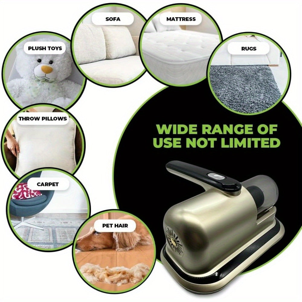 Cordless Mattress Vacuum Cleaner with 9.6 x 9.4-Inch Body, Clear Dust Cup and Purple Checkout Option