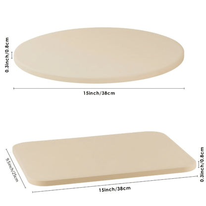 Pizza Stone for Oven and Grill Heavy Duty Cordierite Baking Stone Thermal Shock Resistant for Pizza Bread Rectangular 15x11.8 Inch Round 15 Inch