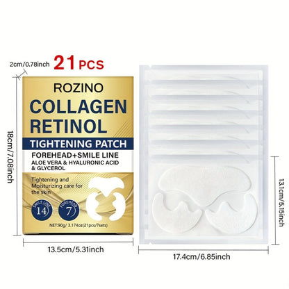 21-Piece Face Patch Set with Collagen, Retinol, Hyaluronic Acid and Aloe for Overnight Skin Care