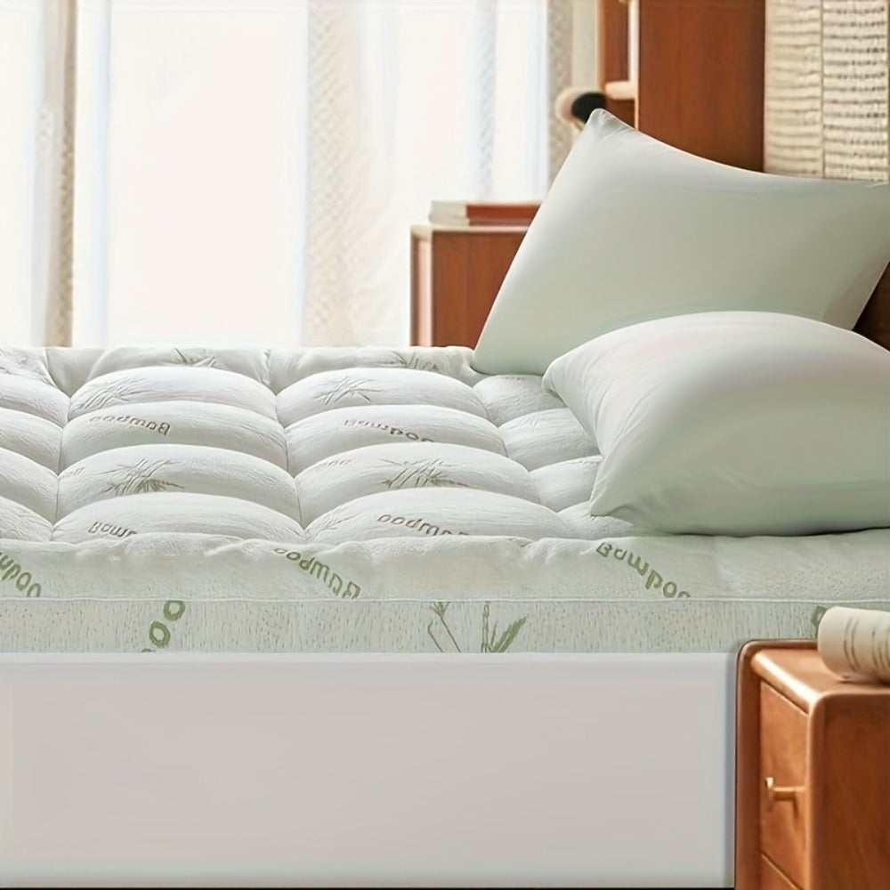 Mattress Topper Plush Down-Alternative Pillow Top with Deep-Pocket Skirt and Six Bed Sizes