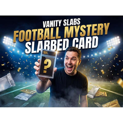 Sports Trading Cards, Football Vanity Slab with Red Label or Two-Slab Options for Display Collections