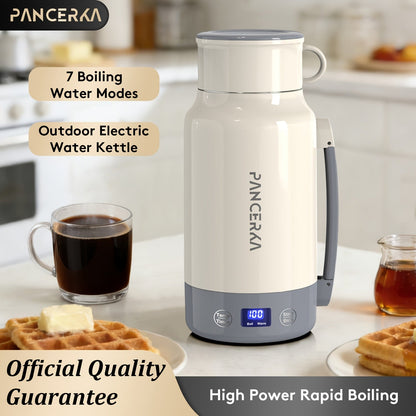 Electric Kettle by PANCERKA, 1L 400W Stainless Steel Interior with Seven Temperature Modes in Green or White