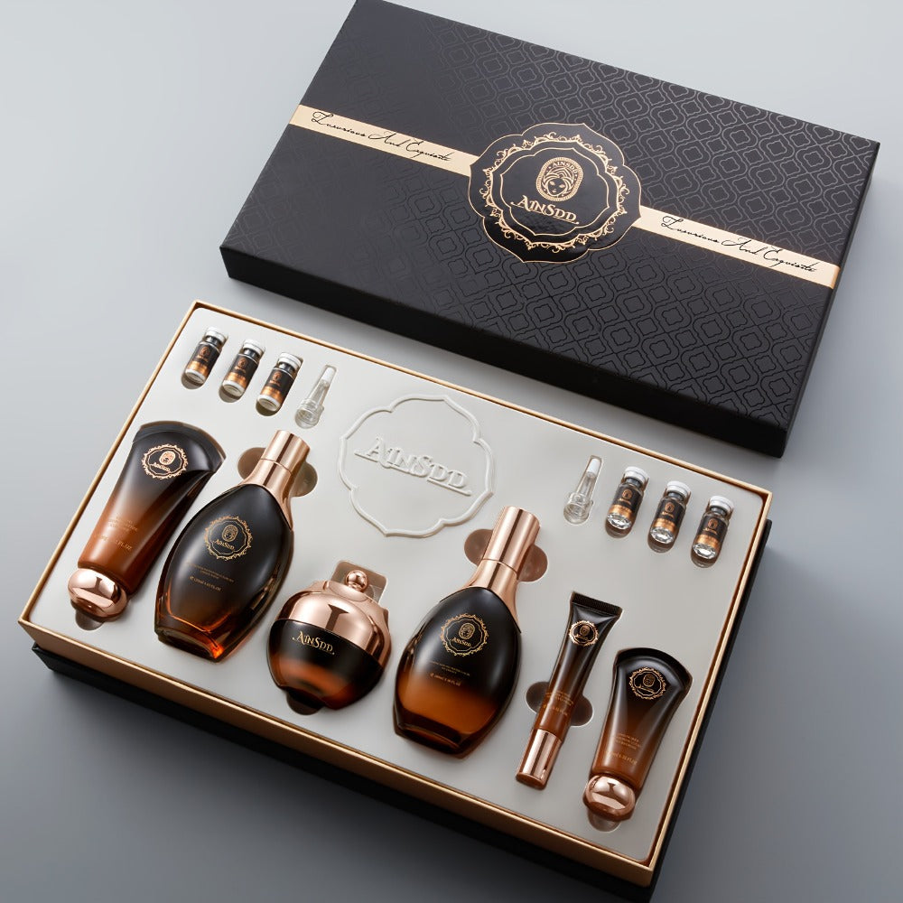 12-Piece Ginseng Seed Peptide Skincare Gift Set with Toner, Essence, Lotion, Cream and Eye-Care Collection