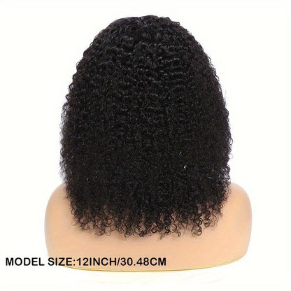 Lace Front Wig Kinky Curly Human Hair Style with 4x4x1 T-Part Lace, 180% Density and 12-22in Lengths