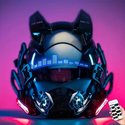 LED Wireless Cyberpunk Mask Light Up – Remote Control Sci-Fi Face Mask for Halloween, Bar Club Rave Party, Stage Performance & Photo Prop, Cool Gift for Men Adults, Black