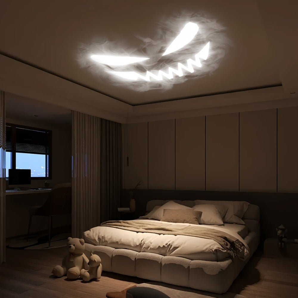 Smoke Face Projection Lamp Color-Changing LED Night Light – 360° Rotatable Ambiance Projector, Adjustable Brightness, USB Rechargeable, Multi-Mode Button Control for Bedroom Wall & Ceiling Decor