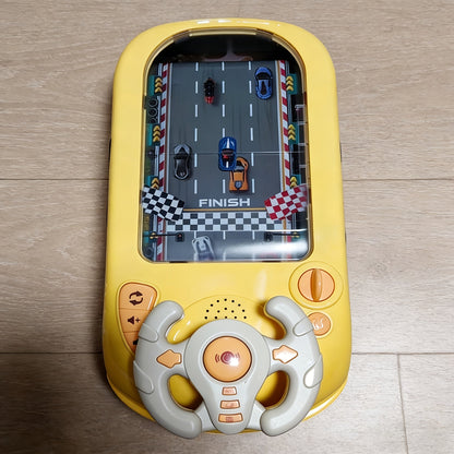Electronic Racing Steering Wheel Game Toy with 200 Pictured Levels, Two Speeds and Yellow or Green Options