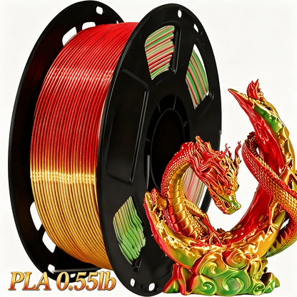 Gradient Tri-Color PLA Filament 1.75mm 250g 0.55lb – Three-Tone Color Transition Smooth Durable Printing for DIY Artistic Cosplay & Professional Projects Wide FDM Compatibility