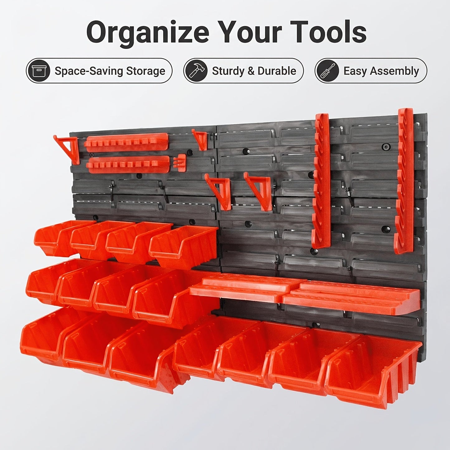 Tool Organizer Set – Multi-Functional Wrench, Screwdriver, Drill Bit & Hammer Storage Rack | Garage Tool Organizer Wall Mount for 39/69 Piece Tool Sets | Workshop Tool Holder Gift for Men & DIY Enthusiasts
