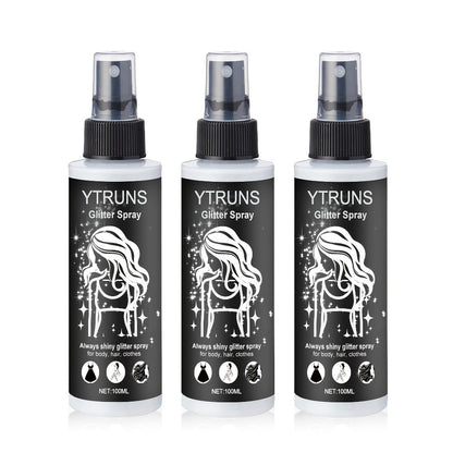Two- or Three-Piece Body Glitter Spray Set for Hair and Skin in Source-Labeled Pack Options