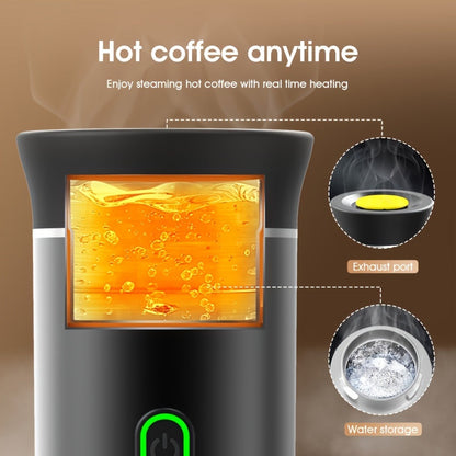 Portable Capsule Coffee Machine USB Rechargeable One-Touch Brewing Compact Automatic Espresso Maker for Travel Office Dorm Room Under 1L Stylish Transparent Design for Coffee Lovers Black White