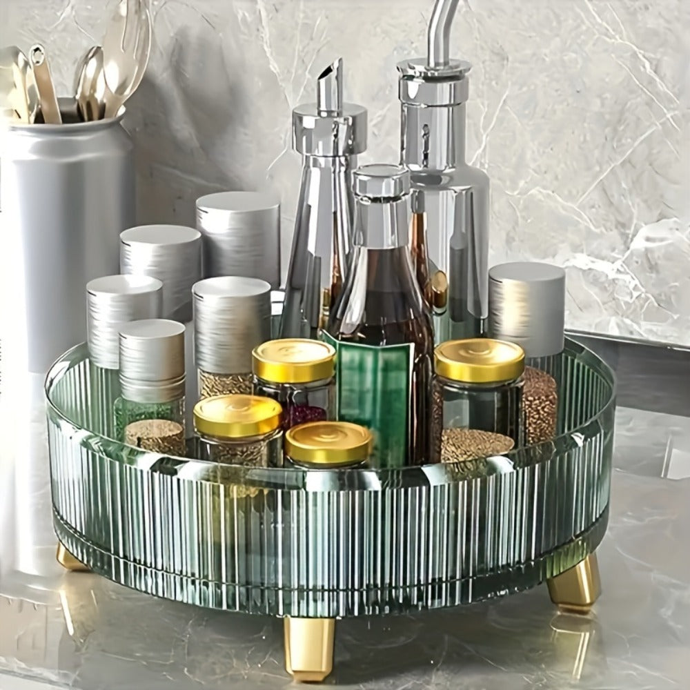 360° Rotating Makeup Organizer Large Capacity Spinning Cosmetic Storage Tower for Vanity Bathroom Kitchen Countertop Perfume Lipstick Skincare Holder