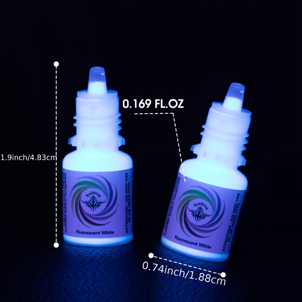 UV Fluorescent Tattoo Ink Set 8 Colors – Professional Long-Lasting Blacklight Tattoo Pigment for Body Art, Permanent Makeup & DIY Tattoo – Vibrant Neon Violet Glow Ink
