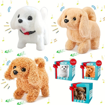 Electric Robot Dog Toy That Walks, Barks & Wags Tail – Realistic Cute Pet Toy for Kids, Birthday & Holiday Gift for Boys & Girls, Brown / White / Teddy