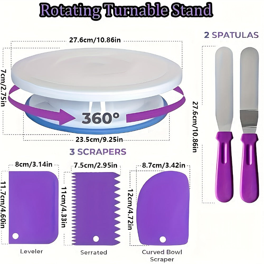 Piping Bags and Tips Set 492pcs Complete Cake Decorating Kit with Turntable Frosting Spatula Chocolate Mold Baking Tools for Beginners Professionals