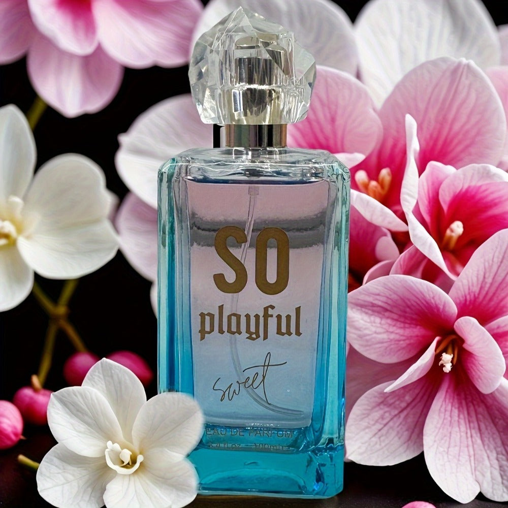 Women's Eau de Parfum 3.4oz 100ml - SO PLAYFUL Long Lasting Perfume Spray - White Cyclamen Pepper Cherry Floral Fruity Scent for Her