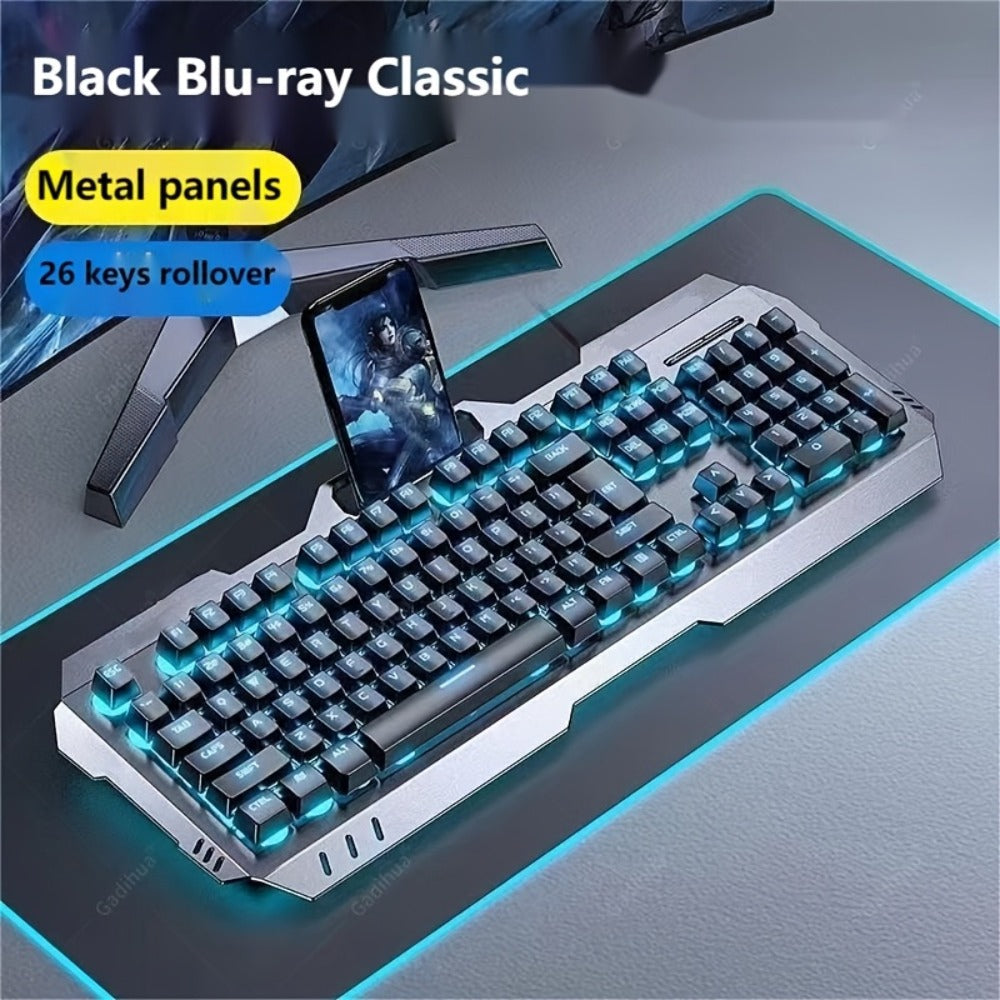 Full-Size 104-Key Wired Gaming Keyboard with Volume Knob in Seven White or Black Options Pictured