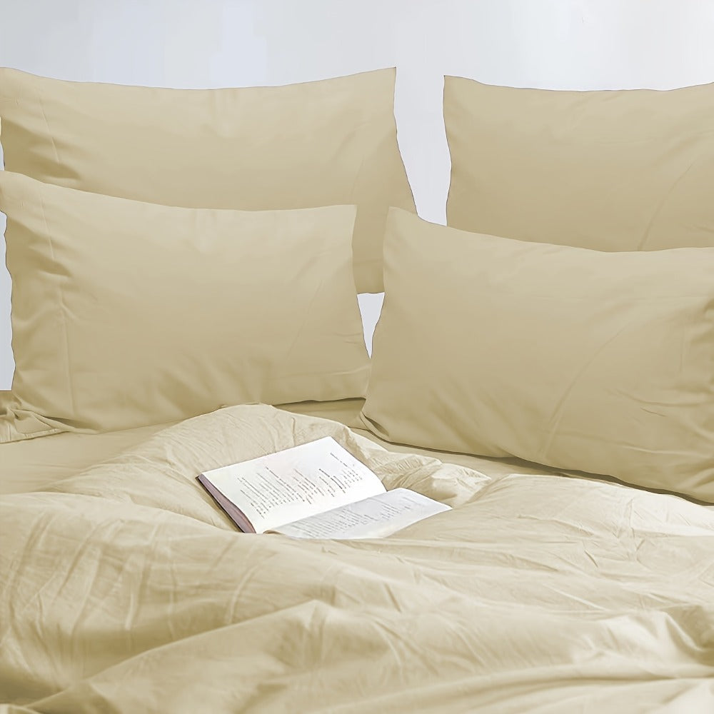 Microfiber Pillowcases Set of 4 – Soft Brushed 90GSM Wrinkle-Resistant Envelope Closure Pillow Covers, Queen & King Size, Multiple Colors, Breathable Polyester Pillow Cases for Bedroom Hotel