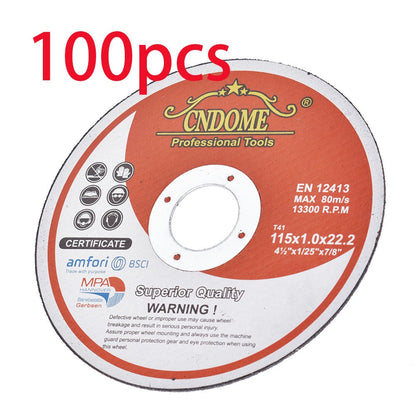 Cut-Off Wheels 100-Pack 4-1/2 Inch Aluminum Oxide Cutting Discs - 0.040" Thin Kerf, 7/8" Arbor, 13300 RPM for Angle Grinder, Metal, Stainless Steel & Steel Cutting, A60TBF Grade Bulk Set