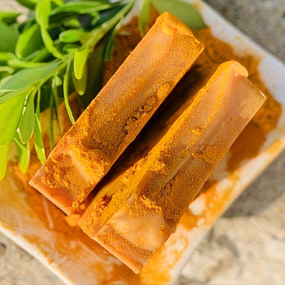 Kojic Acid Soap Bar 24-Pack Handmade — Lemon Turmeric Cold Process Bar Soap with Ginger Extract & Exfoliating Granules, Brightening Dark Spot Soap for Women, Face & Body Cleansing Gift Set