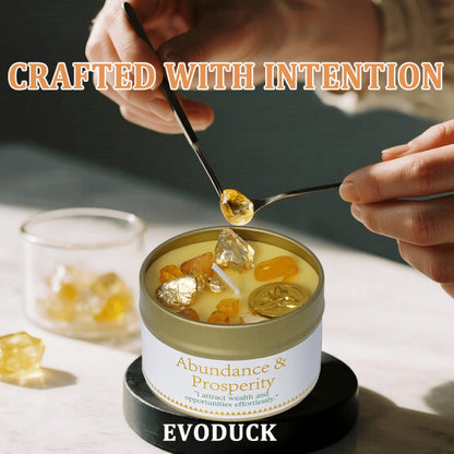 Crystal-Style Tin Candle with Eleven Intention Labels and One- or Two-Piece Checkout Options