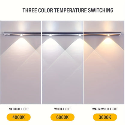 LED Strip Light Motion Sensor Bar with USB Rechargeable Power, Three White Tones, 20–50cm Sizes and One or Two Packs