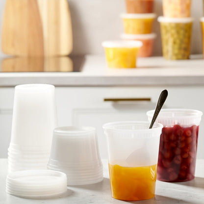 Food Storage Containers 48-Set 32 oz PP Cup and Lid Pack for Microwave Reheating, Freezer and Top-Rack Dishwasher Use