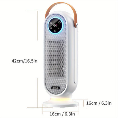 1500W Oscillating Tower Space Heater in Black or White with Digital Remote or Knob Controls
