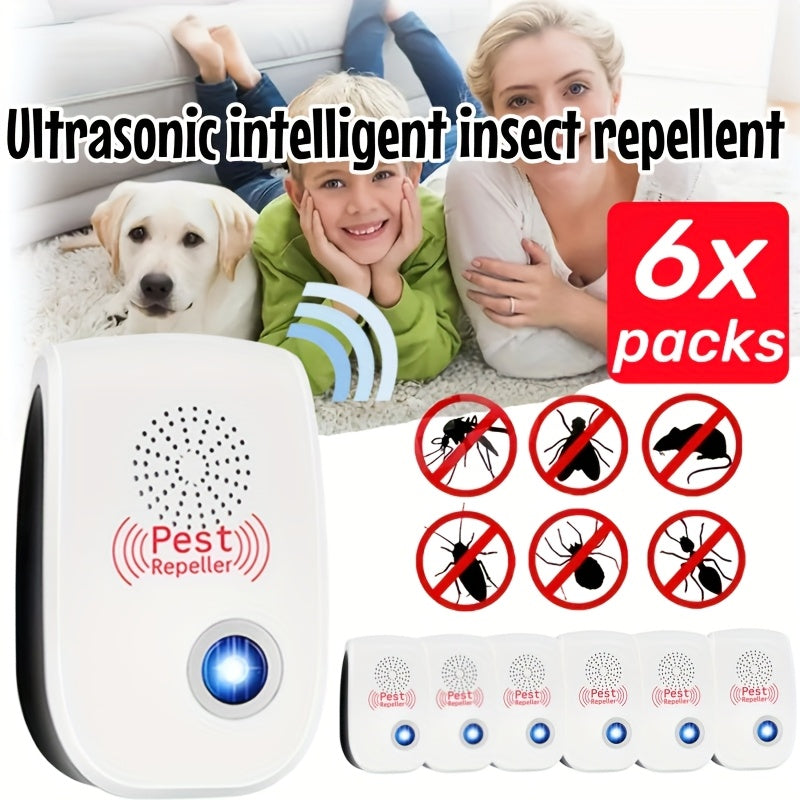 Electronic Rodent Repellent 6 Pack, Auto Frequency Ultrasonic Mouse Repellent Plug In, Indoor Pest Control Device for Home Kitchen Office Warehouse, Upgraded Soundwave Rat Deterrent