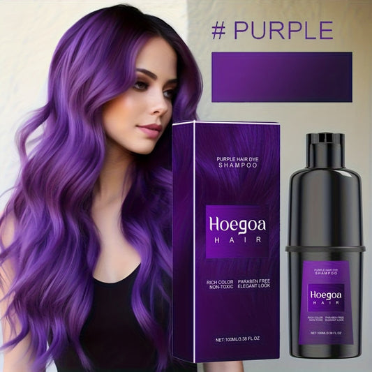 3-in-1 Hair Dye Shampoo Conditioner Color Foam No-Damage Herbal Formula Moisturizing High Shine Easy Apply for All Hair Types Purple Black Red Brown