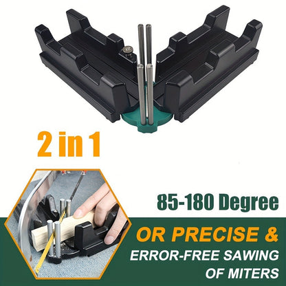 Two-in-One Adjustable Miter Angle Measuring and Cutting Guide for 45- to 180-Degree Layout Work