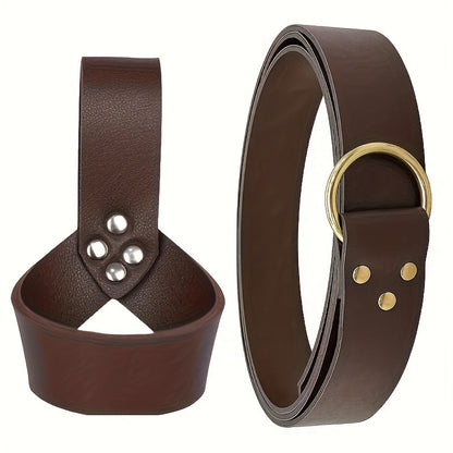 Costume Accessories Faux Leather Knife Sheath and Belt Options in Black or Brown for Medieval Outfits