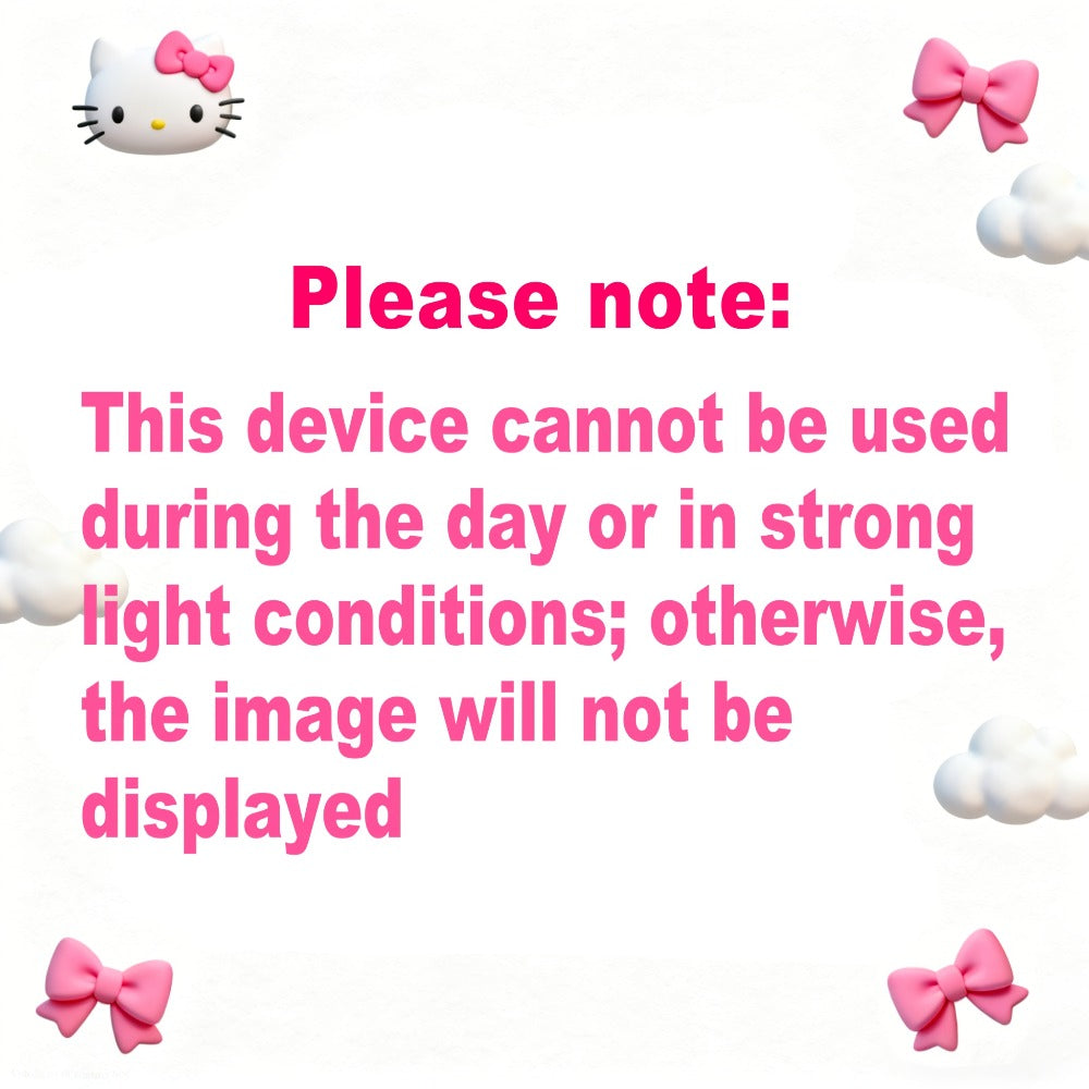 Car Door LED Projector Lights – Hello Kitty Cartoon Shadow Light, Wireless Puddle Light, Ground Projection Lamp for Car Accessories (Set of 2, No Battery)