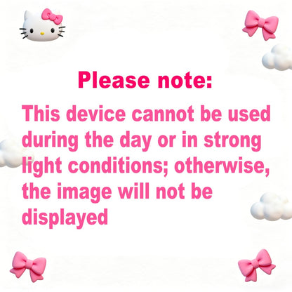 Car Door LED Projector Lights – Hello Kitty Cartoon Shadow Light, Wireless Puddle Light, Ground Projection Lamp for Car Accessories (Set of 2, No Battery)