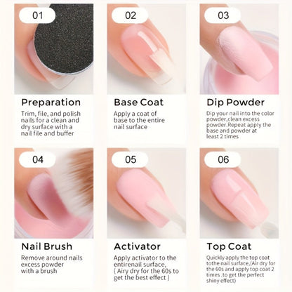 Dip Powder Nail Kit 4 Colors Glitter Nude Shades French Manicure Set with Base Coat Top Coat Activator No Lamp Needed Long Lasting Salon Quality Gift for Women
