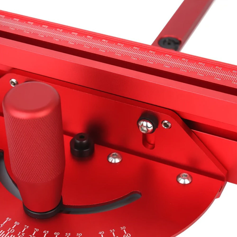 Adjustable Woodworking Miter Angle Gauge with 400 mm Fence and Black or Red Guide Rail Options