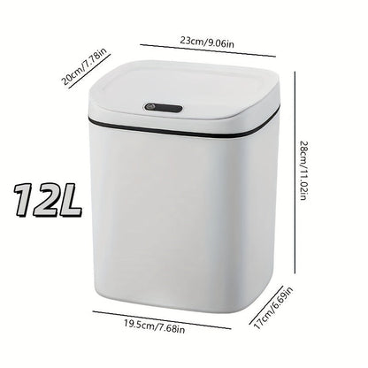 Motion-Activated Touchless Trash Can with Lid – Smart Sensor Waste Bin for Kitchen, Bathroom, Office & Home, Minimalist Rectangular Design, Battery Powered, 3-4 Gallon