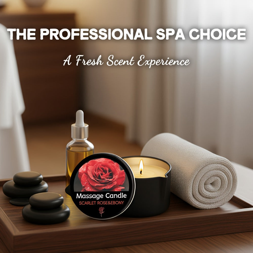 Black-Tin Massage Candle with Scent and Pack-Count Options for Spa, Pedicure and Body-Oil Use