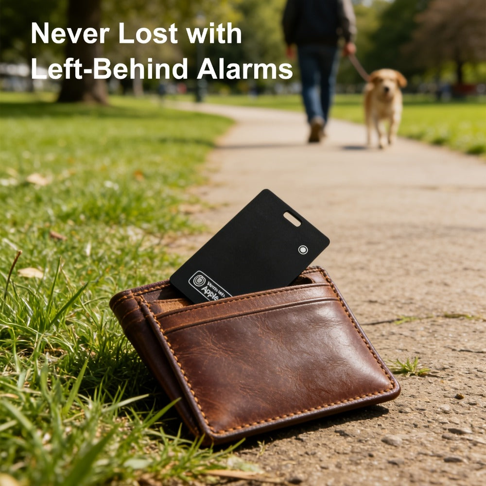 Apple Find My Wallet Tracker Card – Ultra-Thin Rechargeable Bluetooth Tracker | 105dB Alert, Wireless Qi Charging, Left-Behind Alerts & Siri Support