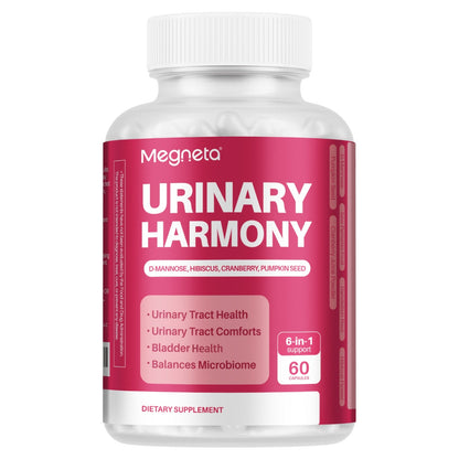 Dietary Supplement Capsules with Megneta Label, D-Mannose, Hibiscus, Cranberry and 60 Count