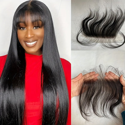 HD Lace Hairline Piece with Baby Hair – 6x1 Transparent Lace Front Bang Hairpiece, 100% Brazilian Human Hair, Handmade Invisible Hairline for Wigs, Dreadlocks & Extensions, Natural Color 6 Inch