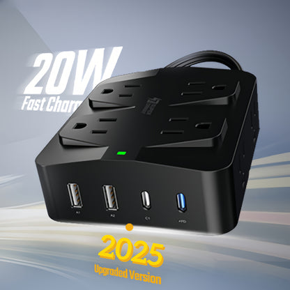 Power Strip 28-in-1 Surge Protector with 22 Widely Spaced AC Outlets, 5 USB-A, 2 USB-C and 2100J Rating