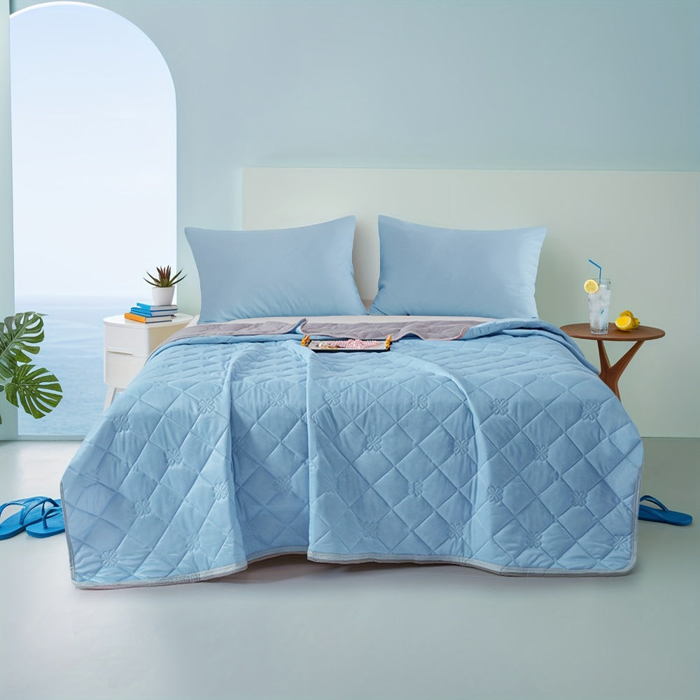 Embossed Diamond-Pattern Summer Blanket in Six Colors with Throw, Twin and Full Size Labels